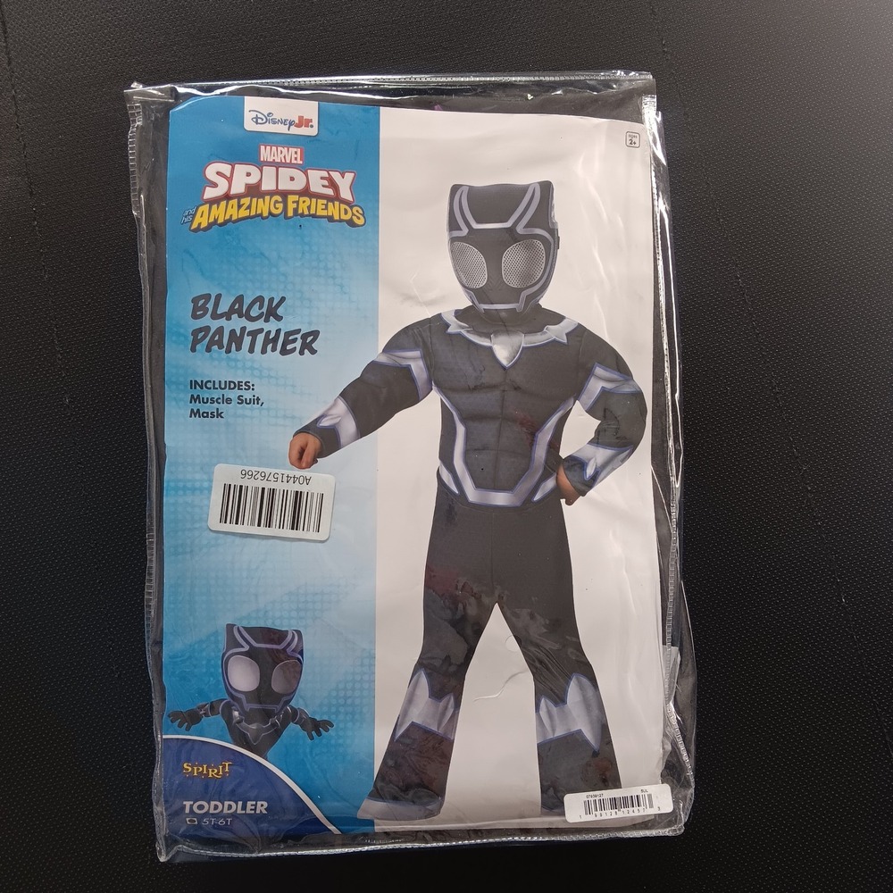 NEW Disney Jr Black Panther Marvel Spidey Amazing Friends Costume Boys 5T-6T